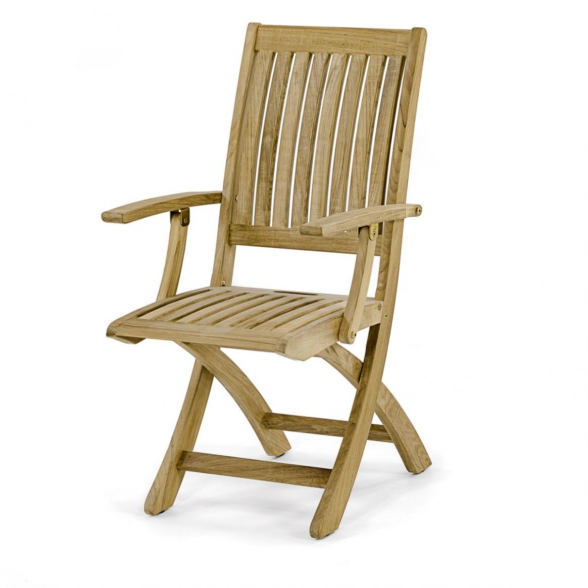Folding Teak Garden Chair with Armrest